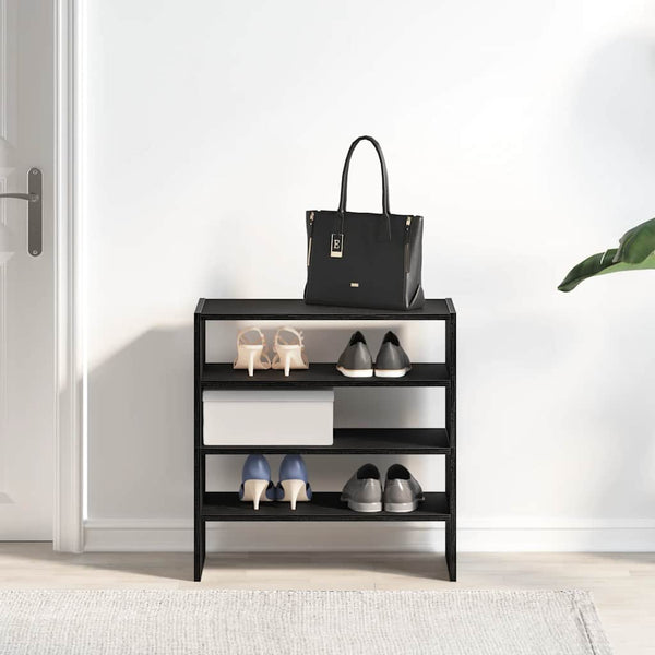 Stapelbare Schuhregale, 2er-Set, Schwarze Eiche