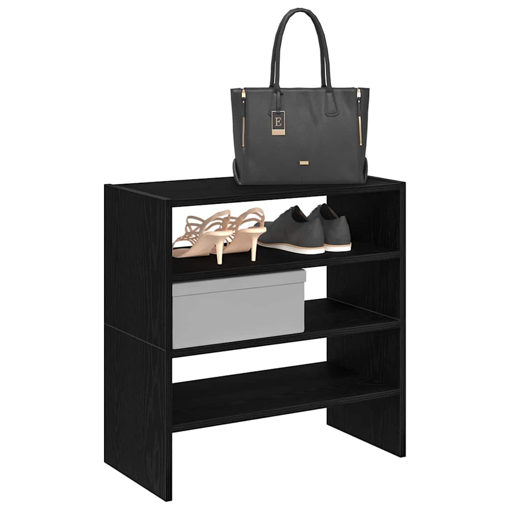 Stapelbare Schuhregale, 2er-Set, Schwarze Eiche