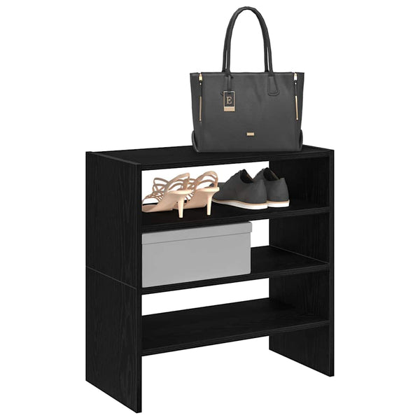 Stapelbare Schuhregale, 2er-Set, Schwarze Eiche