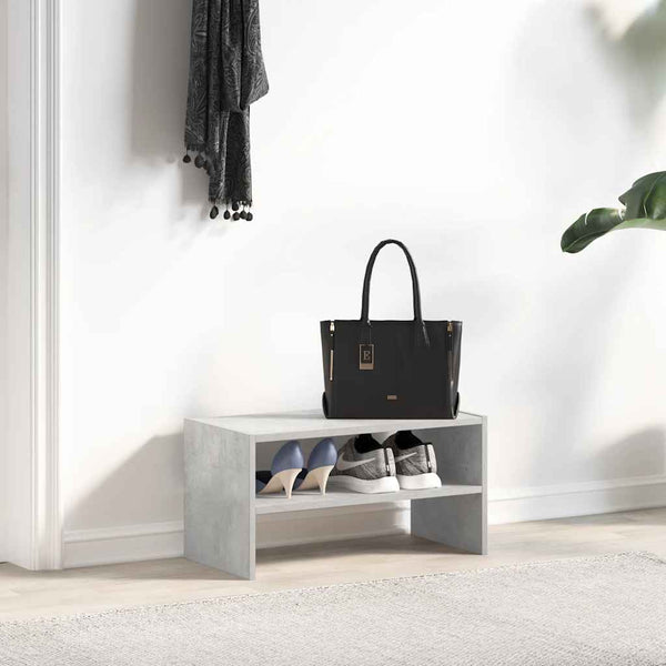 Stapelbares Schuhregal Betongrau 60cm