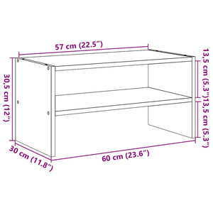 Stapelbares Schuhregal Betongrau 60cm