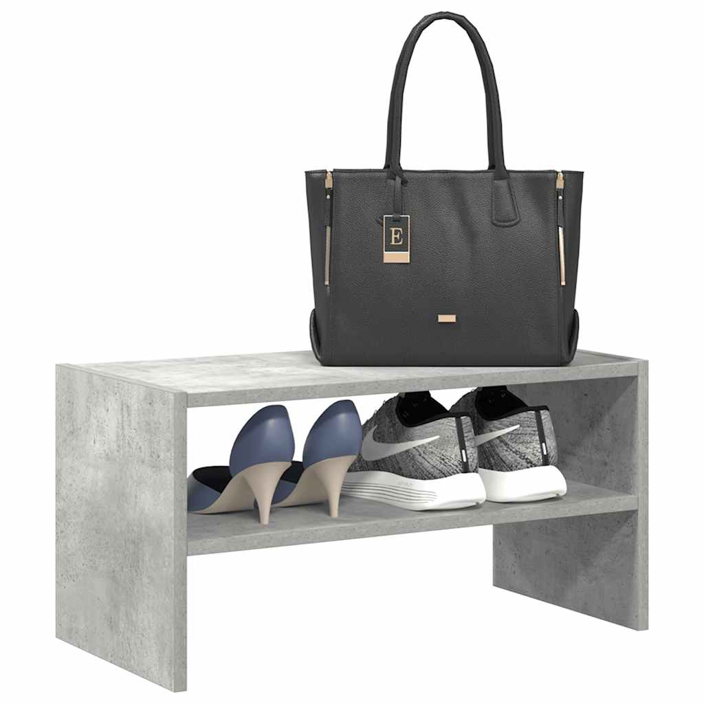 Stapelbares Schuhregal Betongrau 60cm