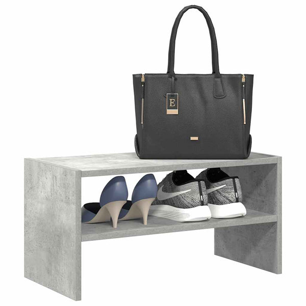Stapelbares Schuhregal Betongrau 60cm