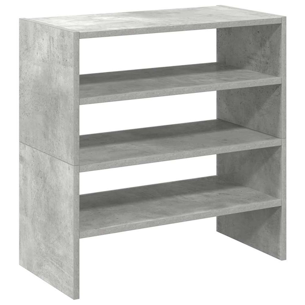 Stapelbare Schuhregale, Betongrau, 2er-Set
