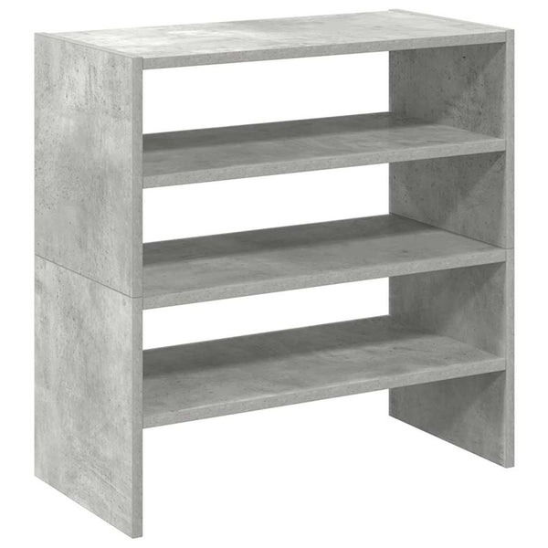 Stapelbare Schuhregale, Betongrau, 2er-Set