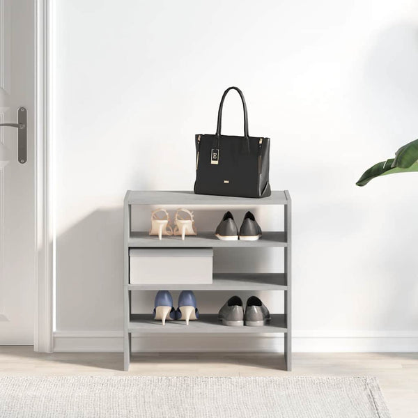 Stapelbare Schuhregale, Betongrau, 2er-Set