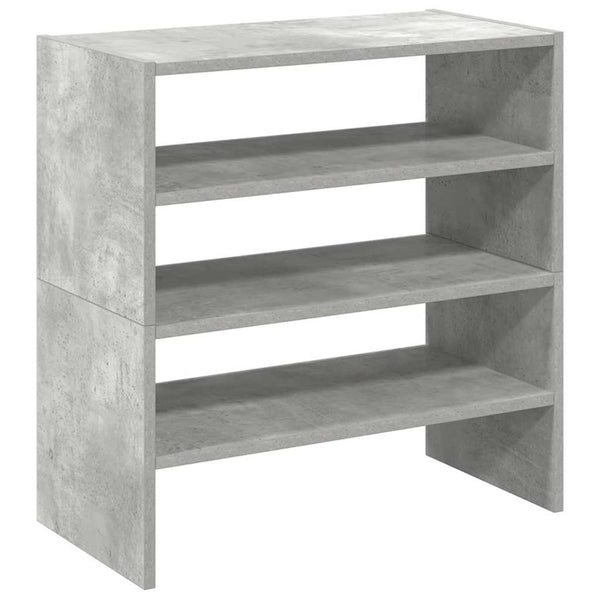 Stapelbare Schuhregale, Betongrau, 2er-Set