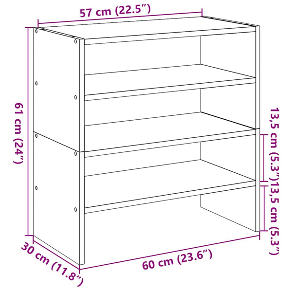 Stapelbare Schuhregale, Betongrau, 2er-Set