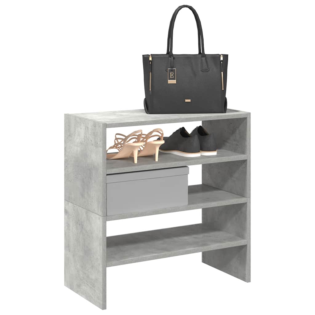 Stapelbare Schuhregale, Betongrau, 2er-Set