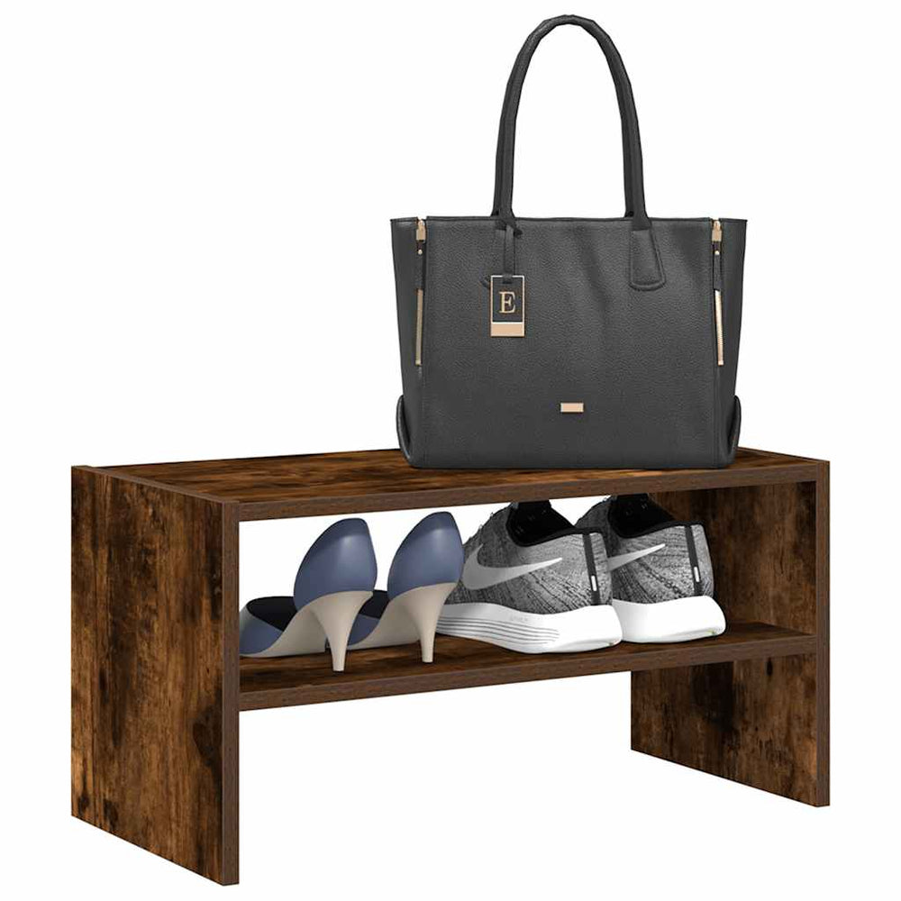 vidaXL Étagère à chaussures empilable chêne fumé 60x30x30,5 cm