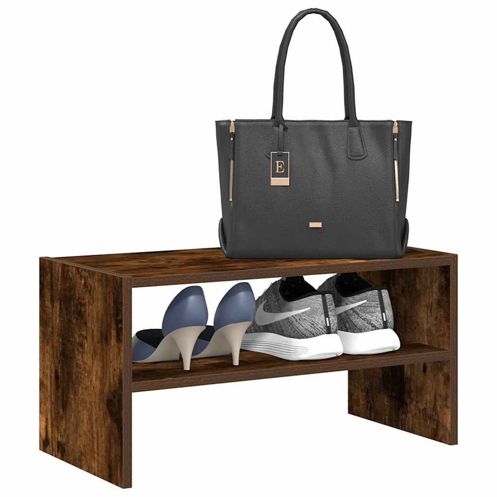 Stapelbares Schuhregal Räuchereiche 60cm