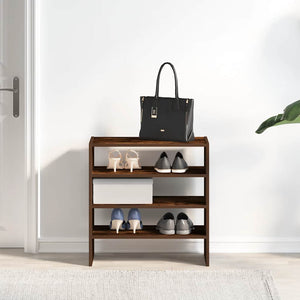 Stapelbare Schuhregale, 2er-Set, Räuchereiche