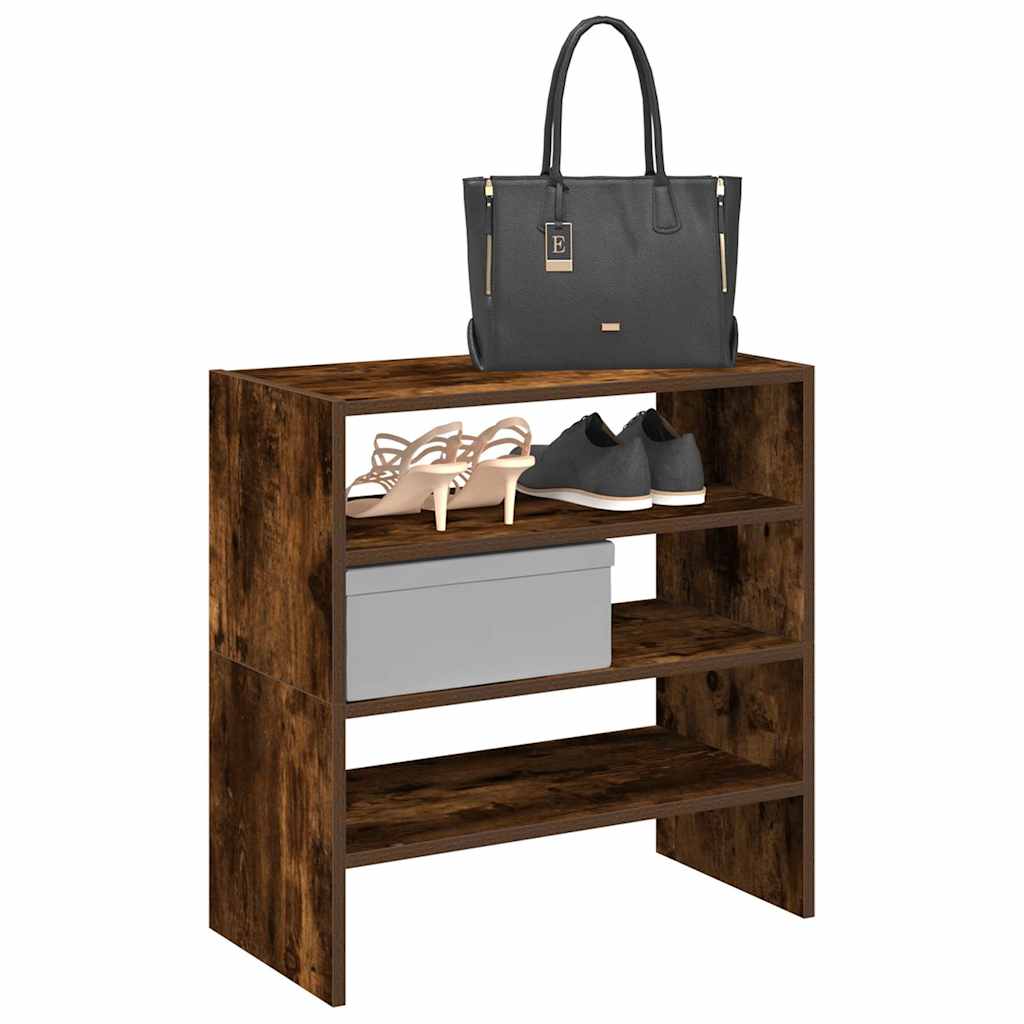 Stapelbare Schuhregale, 2er-Set, Räuchereiche