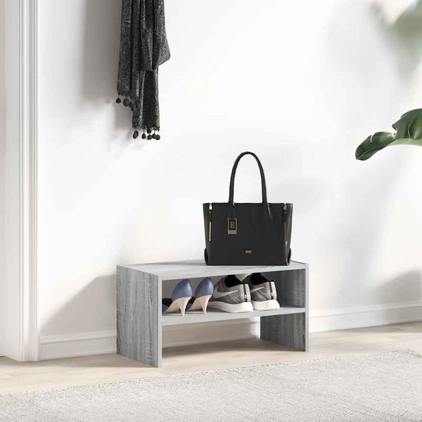 Stapelbares Schuhregal Grau Sonoma 60 cm