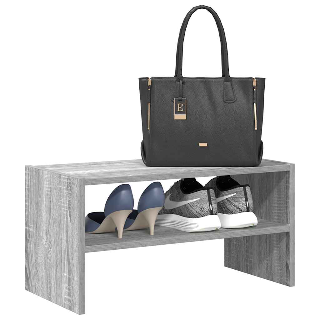 Stapelbares Schuhregal Grau Sonoma 60 cm