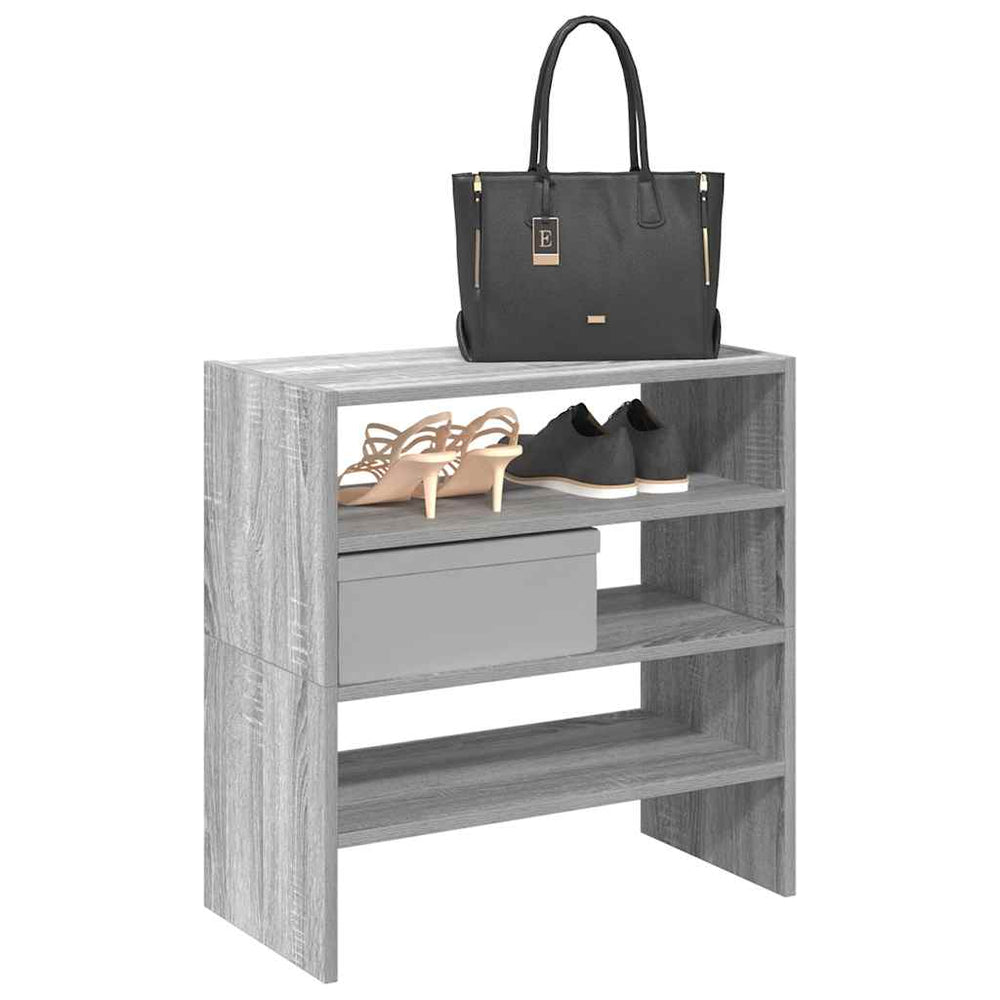 Stapelbare Schuhregale, 2er-Set, Grau Sonoma