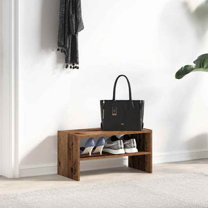 Stapelbares Schuhregal in Altholz-Optik