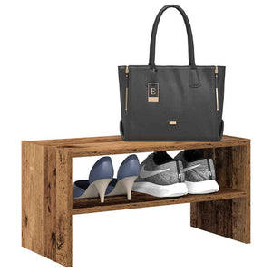 Stapelbares Schuhregal in Altholz-Optik