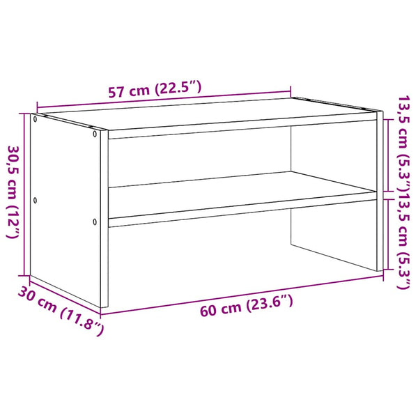 Stapelbares Schuhregal Artisan-Eiche 60 cm