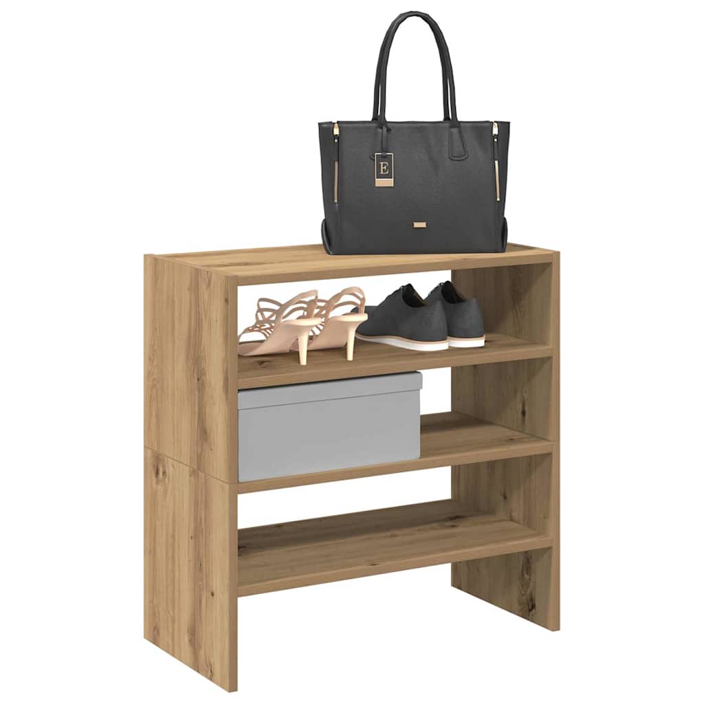 Stapelbare Schuhregale 2er Set Eiche