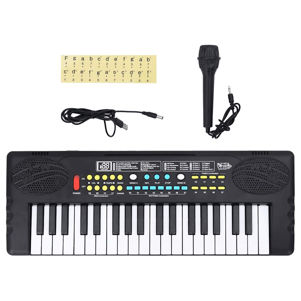 vidaXL 37-Key Piano Electric Keyboard with Microphone for Kids