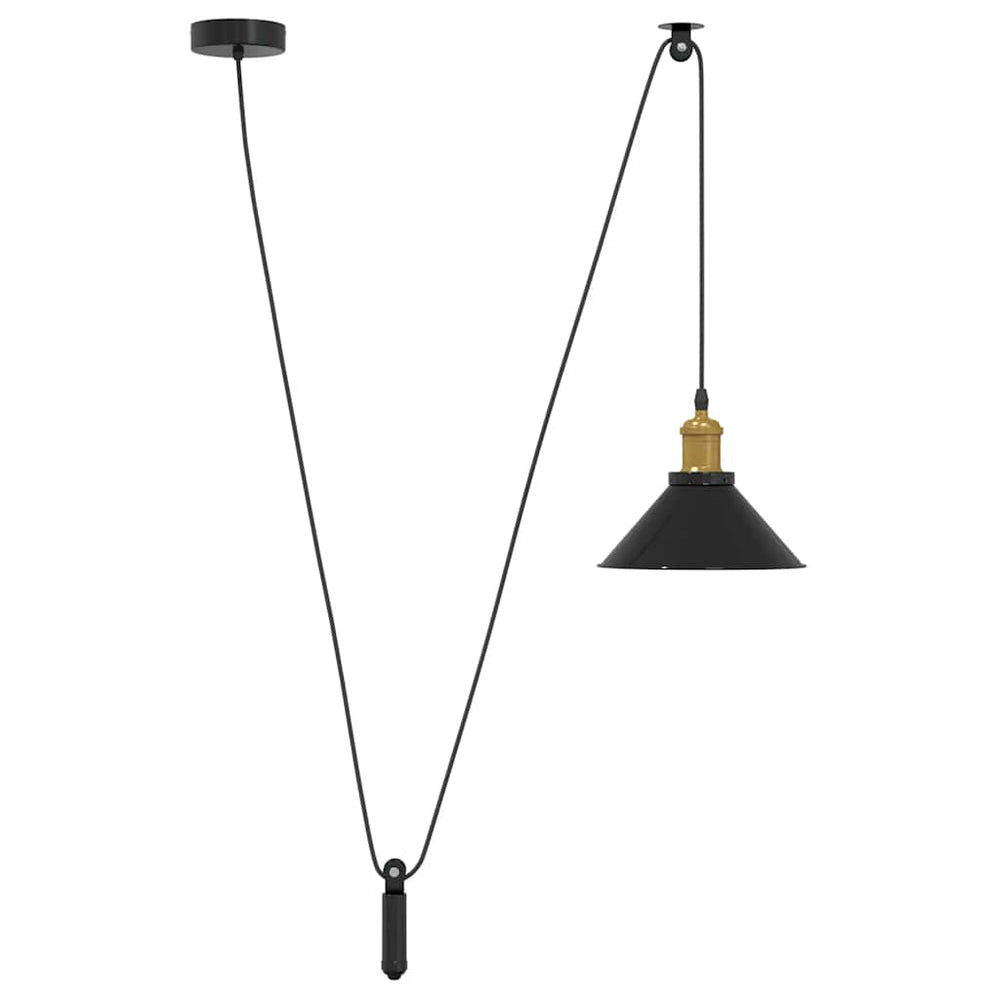 Höhenverstellbare Pendelleuchte E27 Schwarz Ø 22cm
