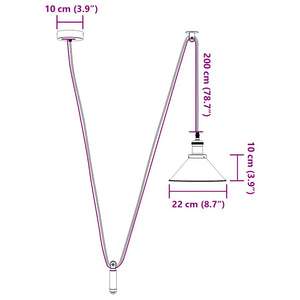 Höhenverstellbare Pendelleuchte E27 Schwarz Ø 22cm