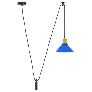 Höhenverstellbare Pendelleuchte Dunkelblau Ø 22cm