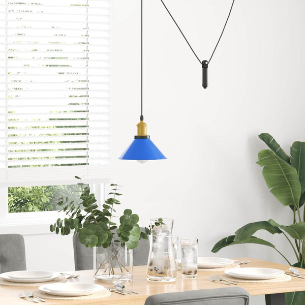 Höhenverstellbare Pendelleuchte Dunkelblau Ø 22cm