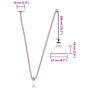 Höhenverstellbare Pendelleuchte E27 Grün Ø 22cm