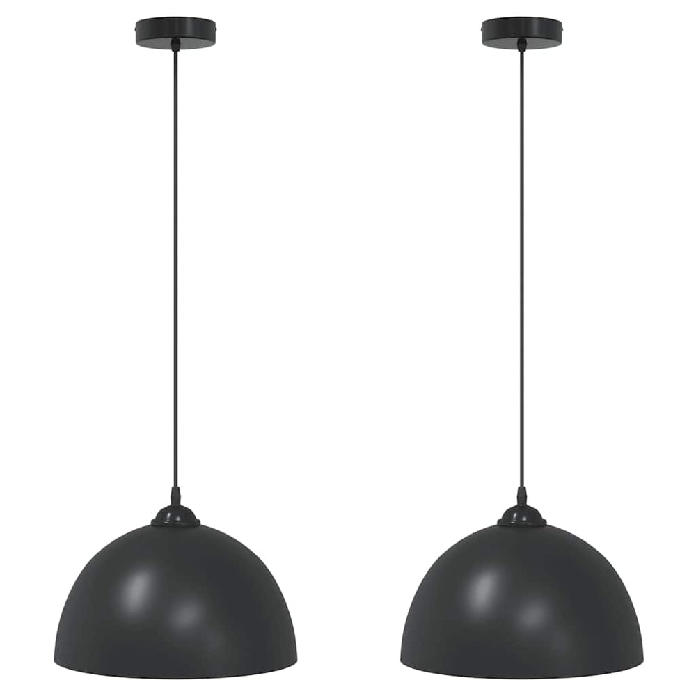 Höhenverstellbare Pendelleuchten, 2er Set, Schwarz