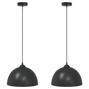 Höhenverstellbare Pendelleuchten, 2er Set, Schwarz