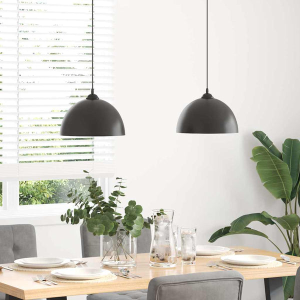 Höhenverstellbare Pendelleuchten, 2er Set, Schwarz