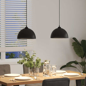 Höhenverstellbare Pendelleuchten, 2er Set, Schwarz