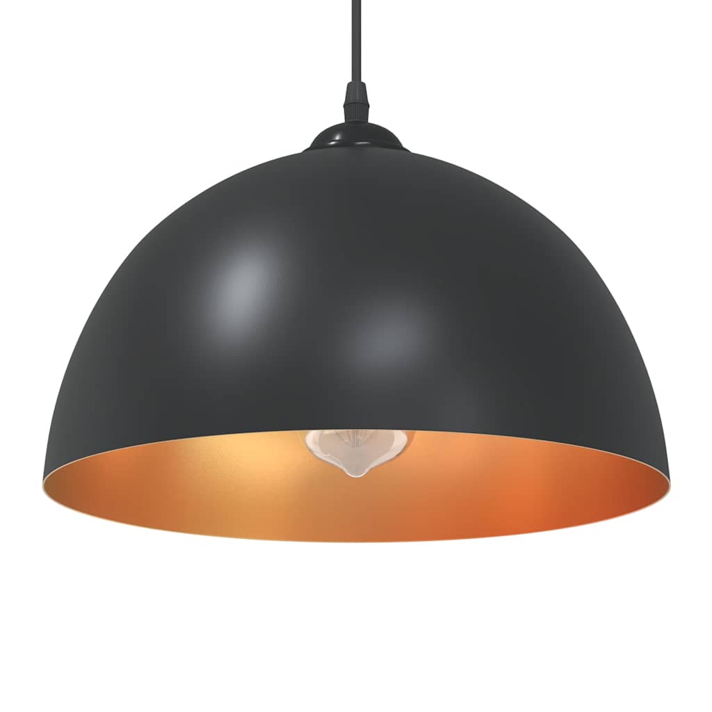 Höhenverstellbare Pendelleuchten, 2er Set, Schwarz