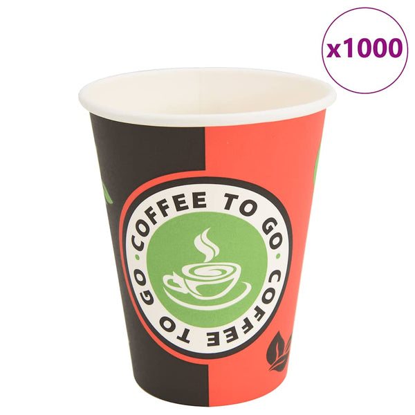 Pappbecher 1000 Stk. Rot/Schwarz 300ml
