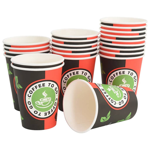 Pappbecher 1000 Stk. Rot/Schwarz 300ml