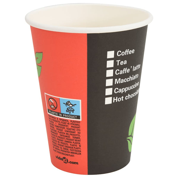 Pappbecher 1000 Stk. Rot/Schwarz 300ml