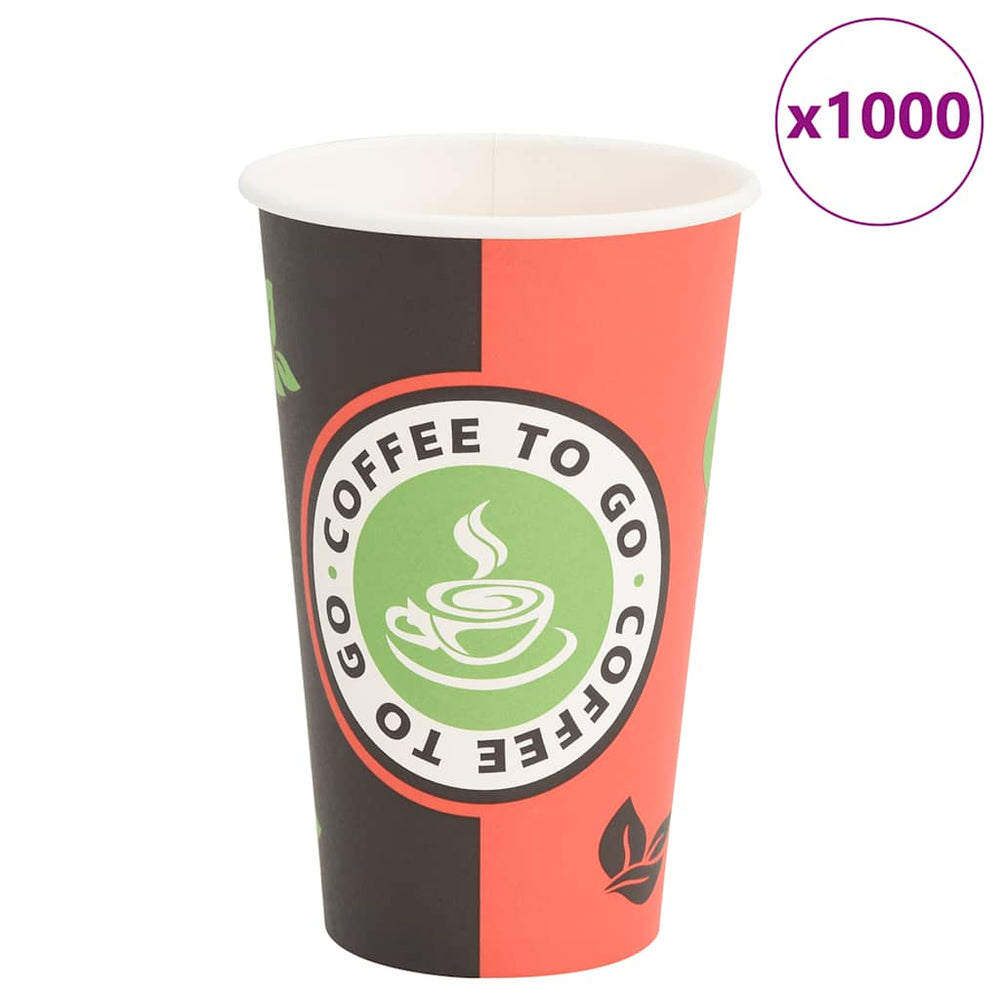 Pappbecher 400ml, Rot & Schwarz, 1000 Stk.