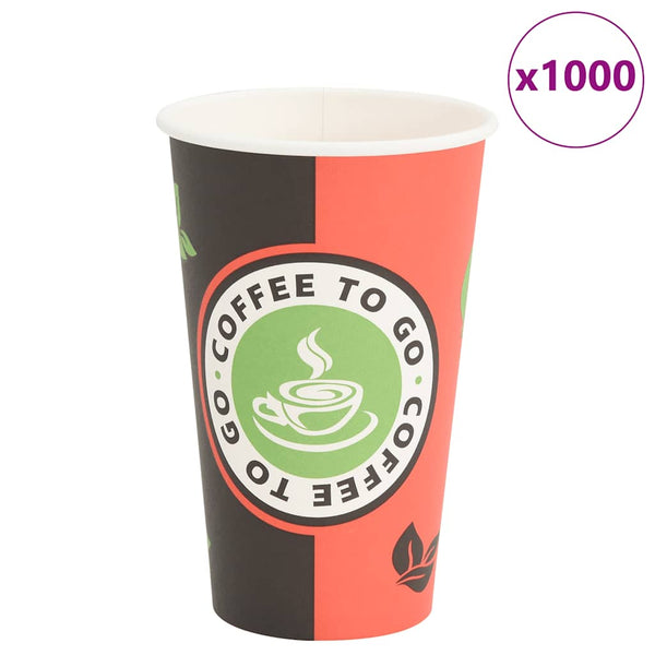 Pappbecher 400ml, Rot & Schwarz, 1000 Stk.