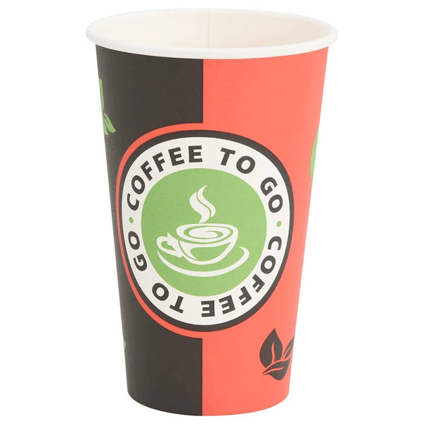 Pappbecher 400ml, Rot & Schwarz, 1000 Stk.