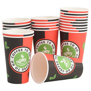 Pappbecher 400ml, Rot & Schwarz, 1000 Stk.