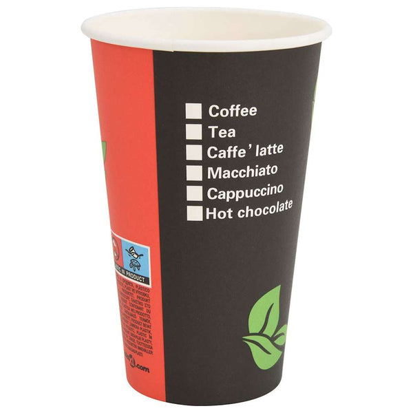 Pappbecher 400ml, Rot & Schwarz, 1000 Stk.