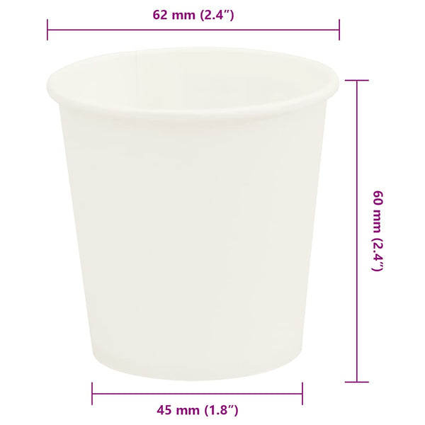 Weiße Pappbecher, 100 ml, 1000 Stk.