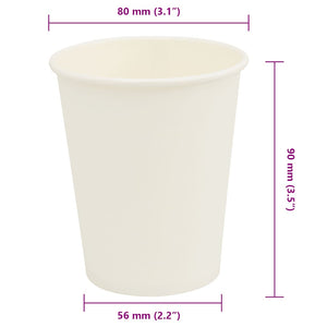 Weiße Pappbecher, 200ml, 1000 Stück