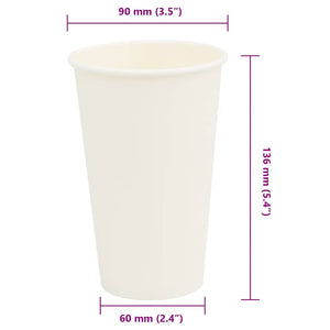 Weiße Pappbecher 400ml - 1000 Stk.
