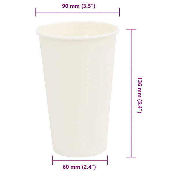 Weiße Pappbecher 400ml - 1000 Stk.