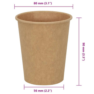 Pappbecher, 200ml, Braun, 1000 Stk.
