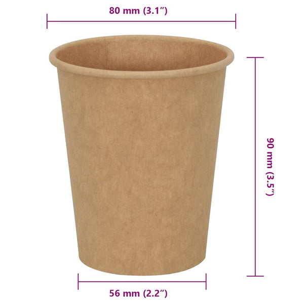 Pappbecher, 200ml, Braun, 1000 Stk.