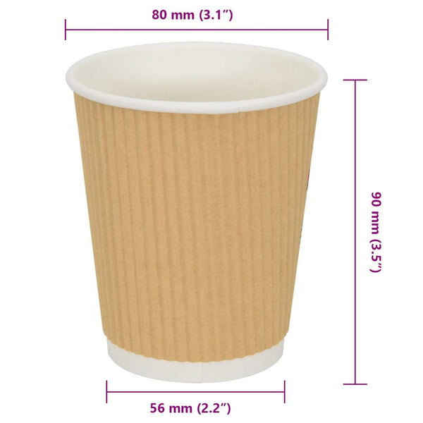Braune Pappbecher, 200ml, 500 Stk.